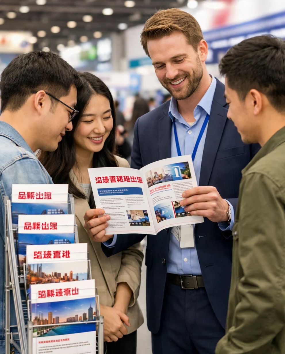 Chinese-language marketing brochures.